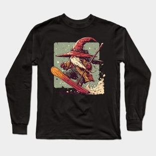 Funny Wizard snowboarder Long Sleeve T-Shirt